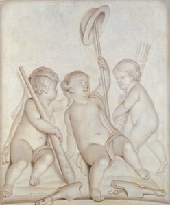 Die drei Cherubim, Putti mit den Attributen von Herkules und Merkur, 1767