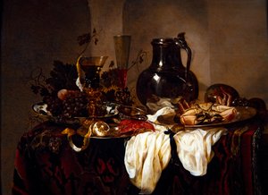 Stillleben mit Krug und Krustentieren von Abraham Hendricksz van Beyeren