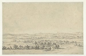 Flusslandschaft mit einem Turm in der Ferne von Abraham Jansz Begeyn