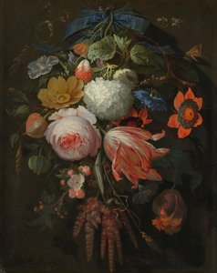 Ein hängender Blumenstrauß, wahrscheinlich 1665-1670 von Abraham Mignon