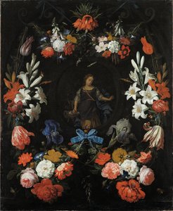 Blumengirlande von Abraham Mignon