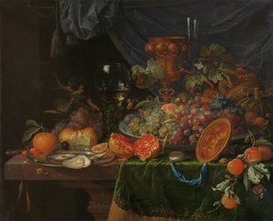 Stillleben mit Früchten und Austern