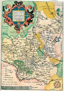 Franciae Orientalis: Monasteriensis Et Osnaburgensis Episcopatus Descriptio. Geographische Karte von Franken in Deutschland aus „Theatrum Orbis Terrarum“ von Abraham Ortelius (Oertel, Ortell oder Ortel) von Abraham Ortelius