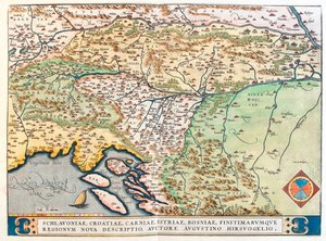 Italien (Region: Friaul-Julisch Venetien), Österreich (Bundesland: Tirol, Kärnten), Slowenien, Nordkroatien, Mitte-Nord Bosnien und Herzegowina von Abraham Ortelius