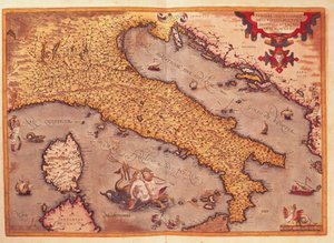Karte von Italien aus Theatrum Orbis Terrarum von Abraham Ortelius von Abraham Ortelius