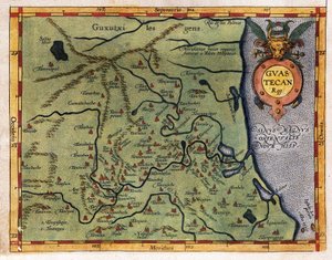 Karte des Golfs von Mexiko (Guastecan), aus der Expedition von Hernando de Soto im Jahr 1570 (Stich) von Abraham Ortelius