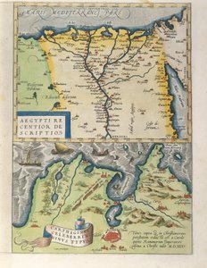 Karte des Nildeltas und der antiken Stadt Karthago, aus Theatrum Orbis Terrarum von Abraham Ortelius