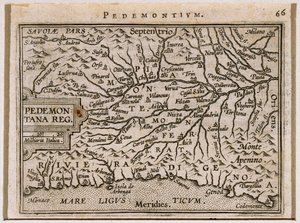 Piemont und Westligurien. Aus Theatrum Orbis Terrarum von Abraham Ortelius von Abraham Ortelius