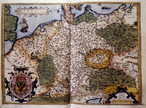 Ansicht von Preußen. Tafel aus einer Ausgabe von „Theatrum Orbis Terrarum“ des Kartographen Abraham Ortelius (1527-1598) von Abraham Ortelius