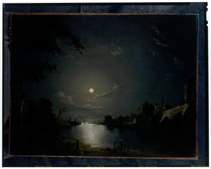 Flusslandschaft im Mondlicht
