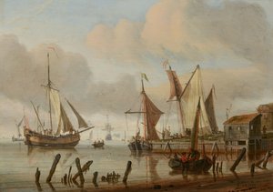 Boote an einem Liegeplatz von Abraham Storck