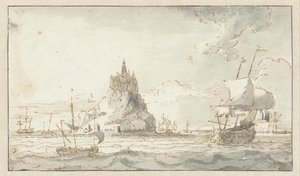 Ansicht auf Mont-St.Michel von Abraham Storck