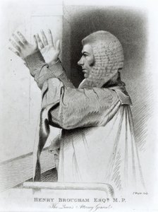 Henry Brougham Esq MP, der Anwalt der Königin, graviert von T.Wright, 1821
