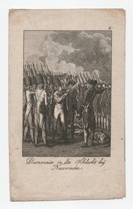 Dumouriez in der Schlacht von Neerwinden, ca. 1795 (Stich)