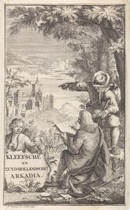 Reisender zeichnet die Stadt Kleve von Abraham Zeeman