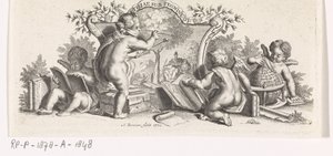 Vier Putti studieren und malen von Abraham Zeeman