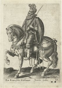 Französischer Edelmann zu Pferd von Abraham de Bruyn (attributed to)