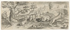 Eichhörnchen und Kaninchen (Dieren) von Abraham de Bruyn (possibly)