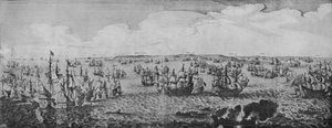 Schlacht in den Downs, ca. 1639 von Abraham de Verwer