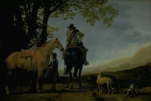 Zwei Reiter in einer Landschaft