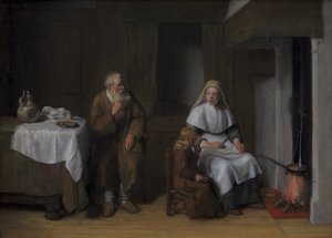 Der Prophet Elija mit der Witwe von Zarpath und ihrem Sohn