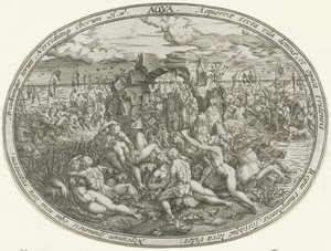 Neptun mit Nereiden und Tritonen: Das Element Wasser (Die vier Elemente) von Abraham van den Hecken
