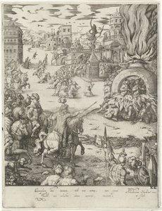 Schadrach, Meschach und Abednego im Feuerofen von Abraham van den Hecken