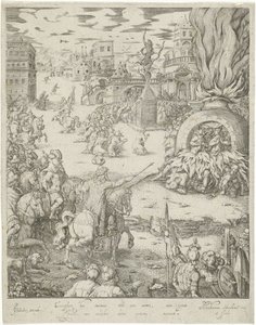 Schadrach, Meschach und Abednego im Feuerofen von Abraham van den Hecken