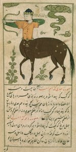 Sternbilder des Tierkreises: Schütze, der Bogenschütze, aus Talim dar marifat i taqvuim, 1498 (903 Hijra)