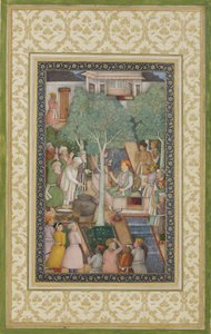 Kaiser Jahangir mit Heiligen Männern in einem Garten, ca. 1615 von Abul Hassan Ghaffari