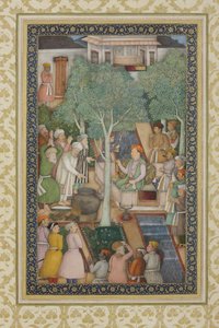 Kaiser Jahangir mit Heiligen Männern in einem Garten, ca. 1615 von Abul Hassan Ghaffari