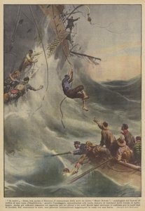 - Ich bleibe! - sagte der Kapitän des Frachtschiffs Monte Nevoso mit italienischem Geist? von Achille Beltrame