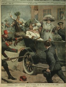 Titelbild der Ermordung von Erzherzog Franz Ferdinand von Österreich, Thronfolger von Österreich-Ungarn, Sarajevo von Achille Beltrame