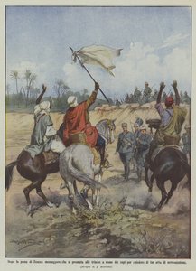 Nach der Einnahme von Zuara, ein Bote erscheint in den Schützengräben im Namen der Anführer, um zu verhandeln