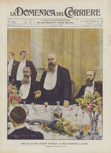 Echos des letzten Theatererfolgs, das große Bankett für Giacosa
