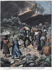 Ausbruch des Ätna im Jahr 1910. Illustration von Achilles Beltrame