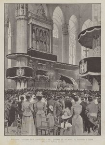 Die Trauerfeier für Umberto I. im Dom von Mailand am 4. dieses Monats von Achille Beltrame