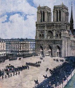 Beerdigung von Félix Faure in der Kathedrale Notre-Dame in Paris im Jahr 1899 (Illustration von Achille Beltrame)