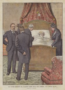 Die letzten Momente des Meisters Verdi in seinem Zimmer im Hotel Milan von Achille Beltrame