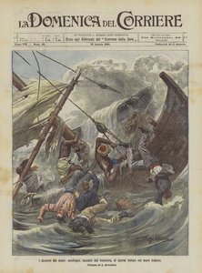 Die Dramen des Meeres, Schiffbruch durch den Monsun verursacht, von italienischen Arbeitern im Indischen Ozean