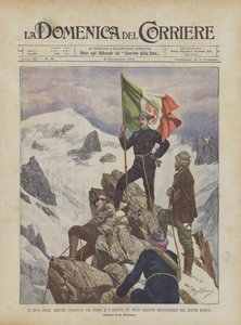 Der Herzog der Abruzzen erobert am 5. August als Erster einen als unzugänglich geltenden Gipfel des Mont Blanc