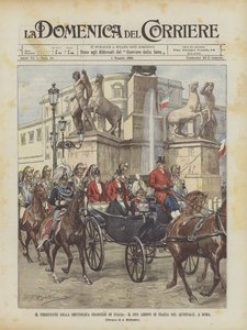 Der Präsident der Französischen Republik in Italien, seine Ankunft auf der Piazza del Quirinale in Rom von Achille Beltrame