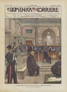 Der Notarbartolo-Prozess in den Assisen von Mailand, der Käfig der Angeklagten von Achille Beltrame