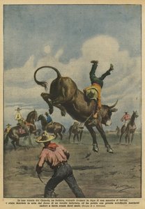 Auf einem Anwesen in Kanada versuchte ein Cowboy, eine Herde Rinder zu stoppen
