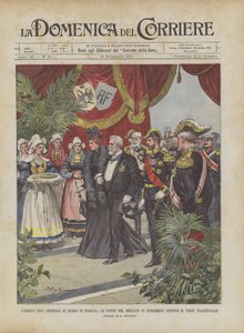 Die Ankunft der russischen Kaiser in Frankreich, die Frauen des Marktes von Dunkerque bieten den traditionellen Fisch an