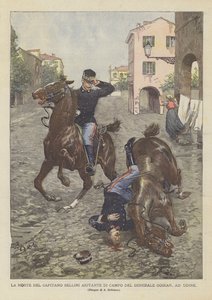 Der Tod Des Hauptmanns Bellini, Adjutant Des Generals Goiran, In Udine von Achille Beltrame