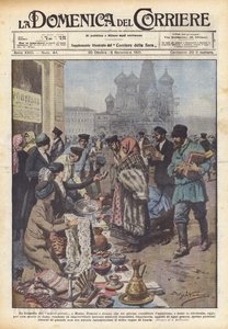 La tragedia dei nuovi poveri a Mosca (Farblithographie)