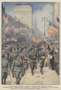 Die bewegenden amerikanischen Empfänge für die Vertreter der italienischen Armee von Achille Beltrame