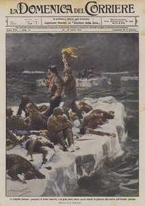 Die fernen Tragödien, verlorene Robbenjäger, die größtenteils auf Eisschollen sterben