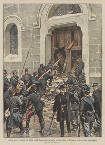 Der letzte Krieg, Angriff von 2000 Soldaten auf ein kleines Seminar und eine Kirche in der Bretagne von Achille Beltrame